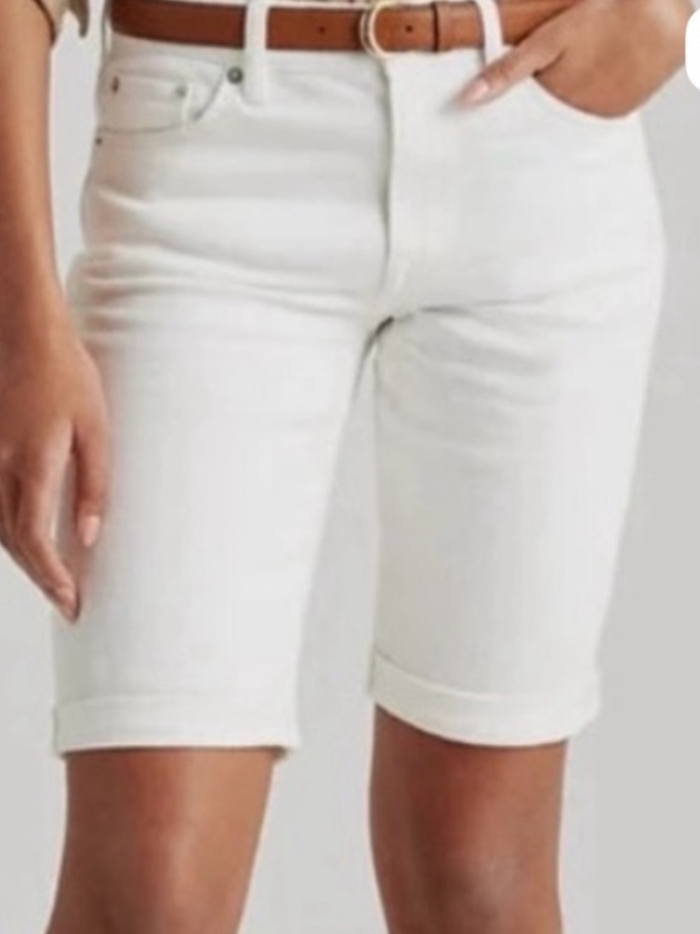 Lauren Ralph Lauren Cuffed Stretch Bermuda Shorts Women’s White Size 2